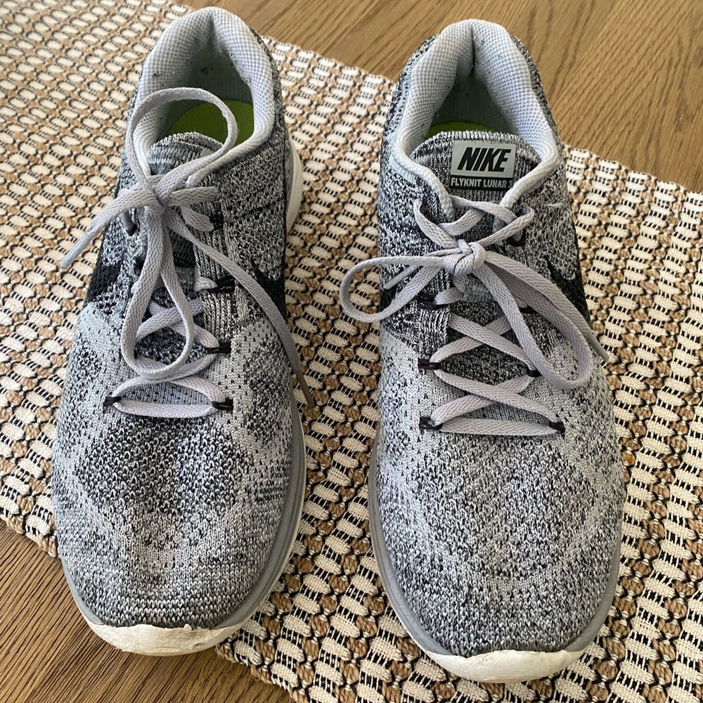 Nike Flyknit Lunar 3 Gray Black Athletic Shoes